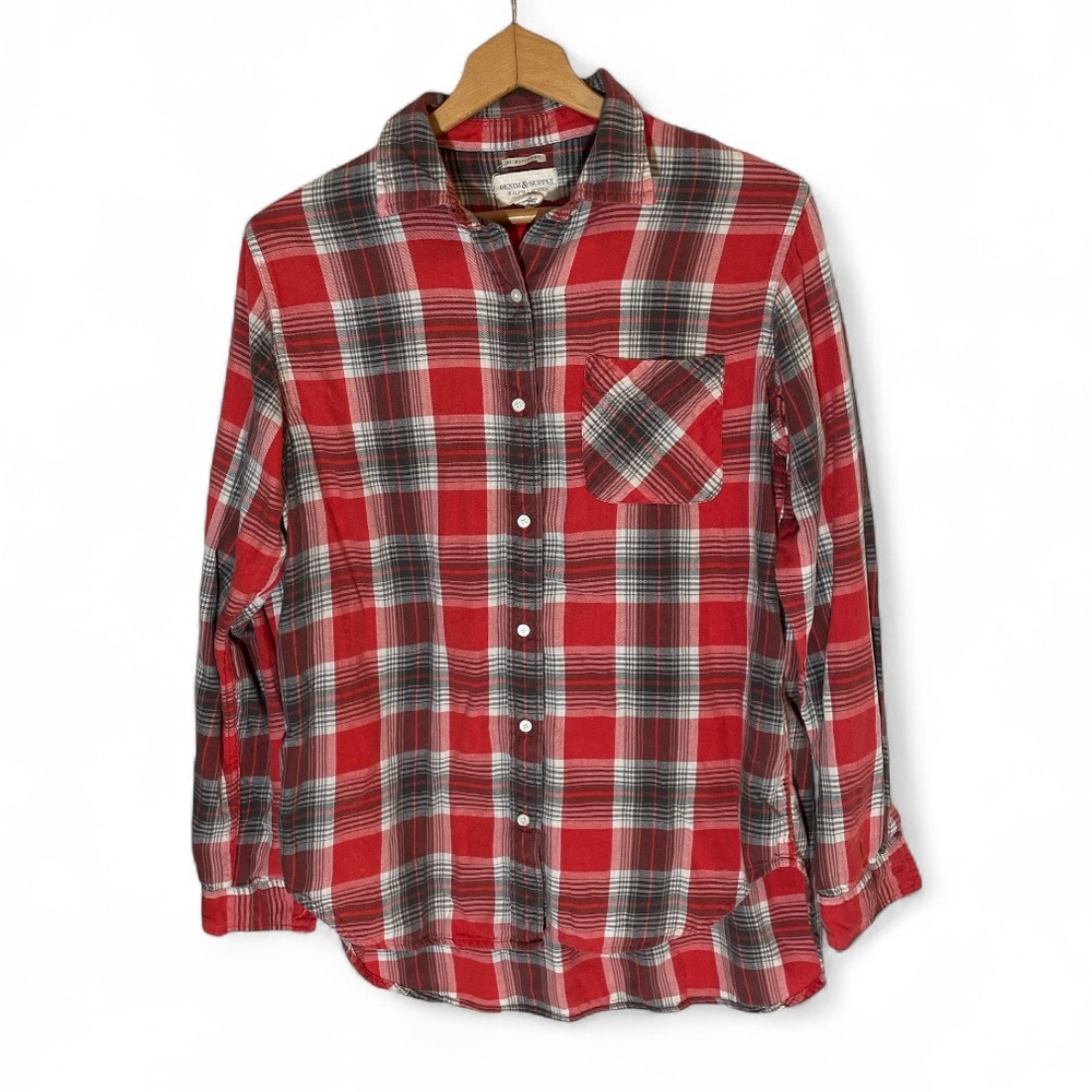 V3- Red Plaid Women’s RL boyfriend Denim & Supply  Shirt Ralph Lauren Large